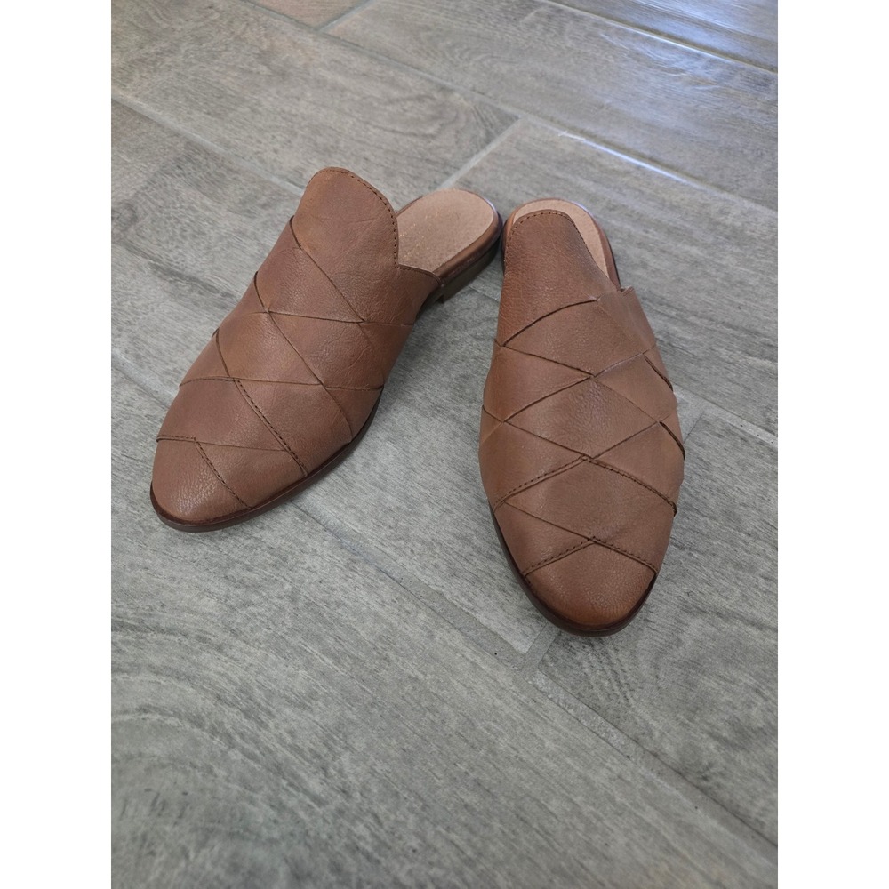 Seychelles‎ To Die For Woven Leather Mules Slides Loafers Point Toe Brown Size 6